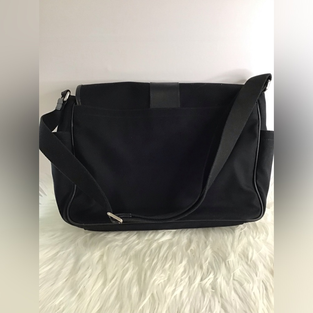 Coach Black Leather Canvas Messenger laptop Bag - Picture 13 of 16